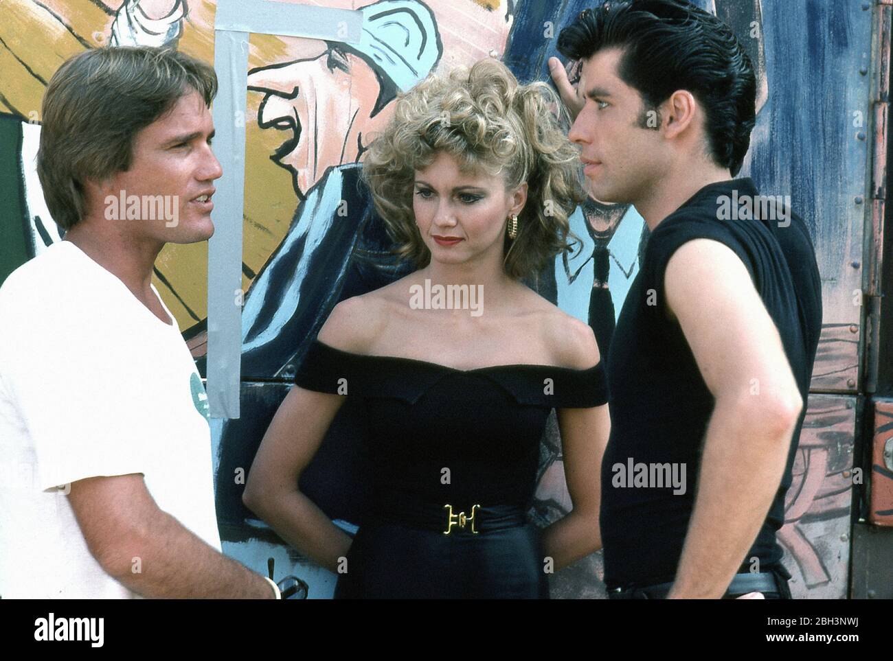 Studio released publicity film still from 'Grease'  Director Randal Kleiser, Olivia Newton-John, John Travolta  © 1978 Paramount Pictures  File Reference # 33962-548THA Stock Photo