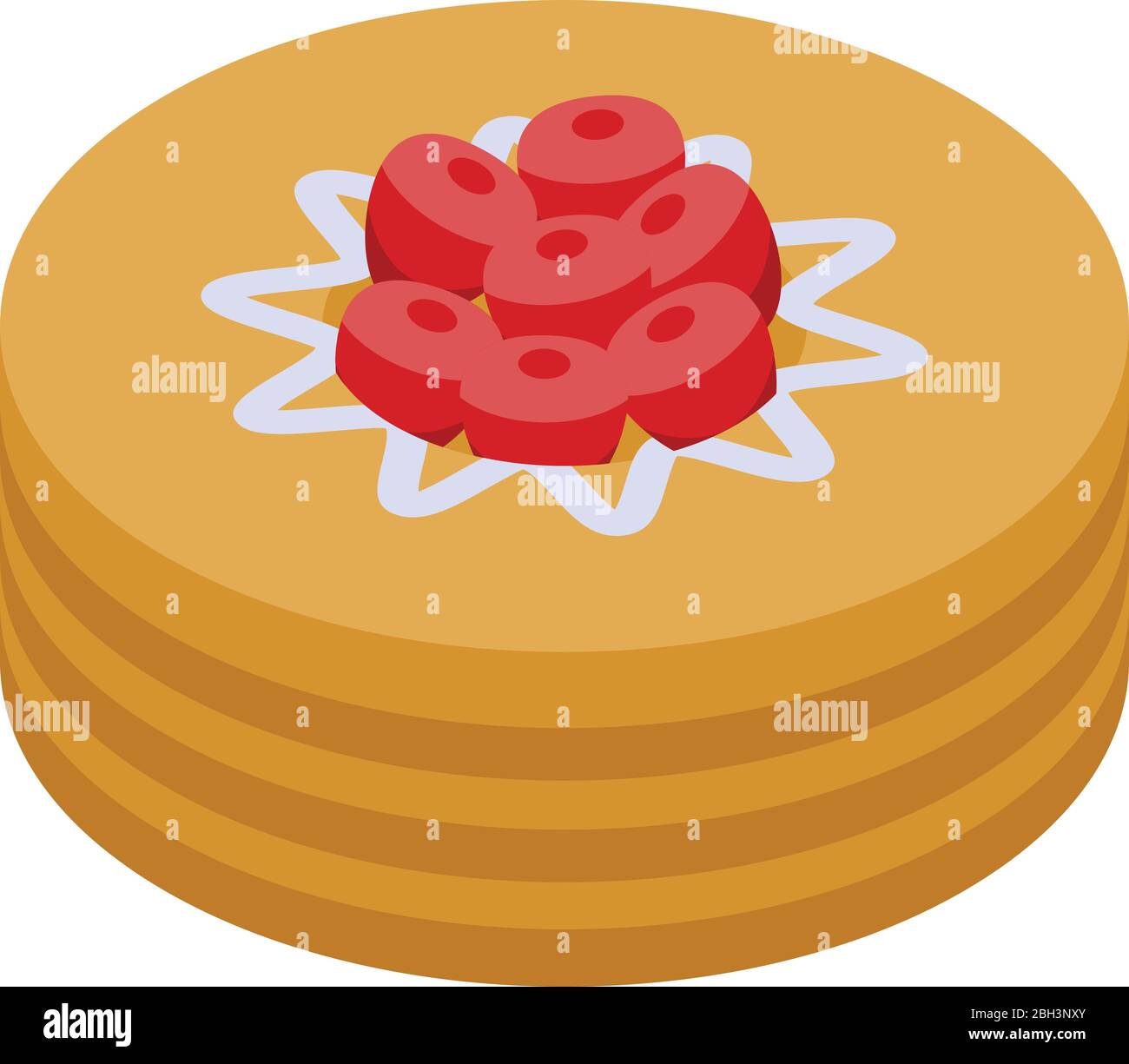 French cake icon, isometric style Stock Vector