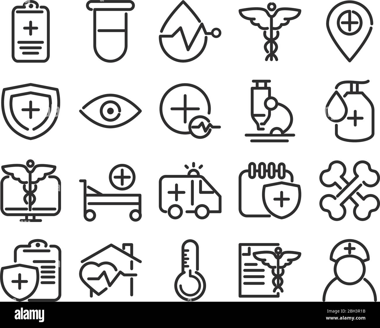 medical and health care equipment assistance icon set vector ...