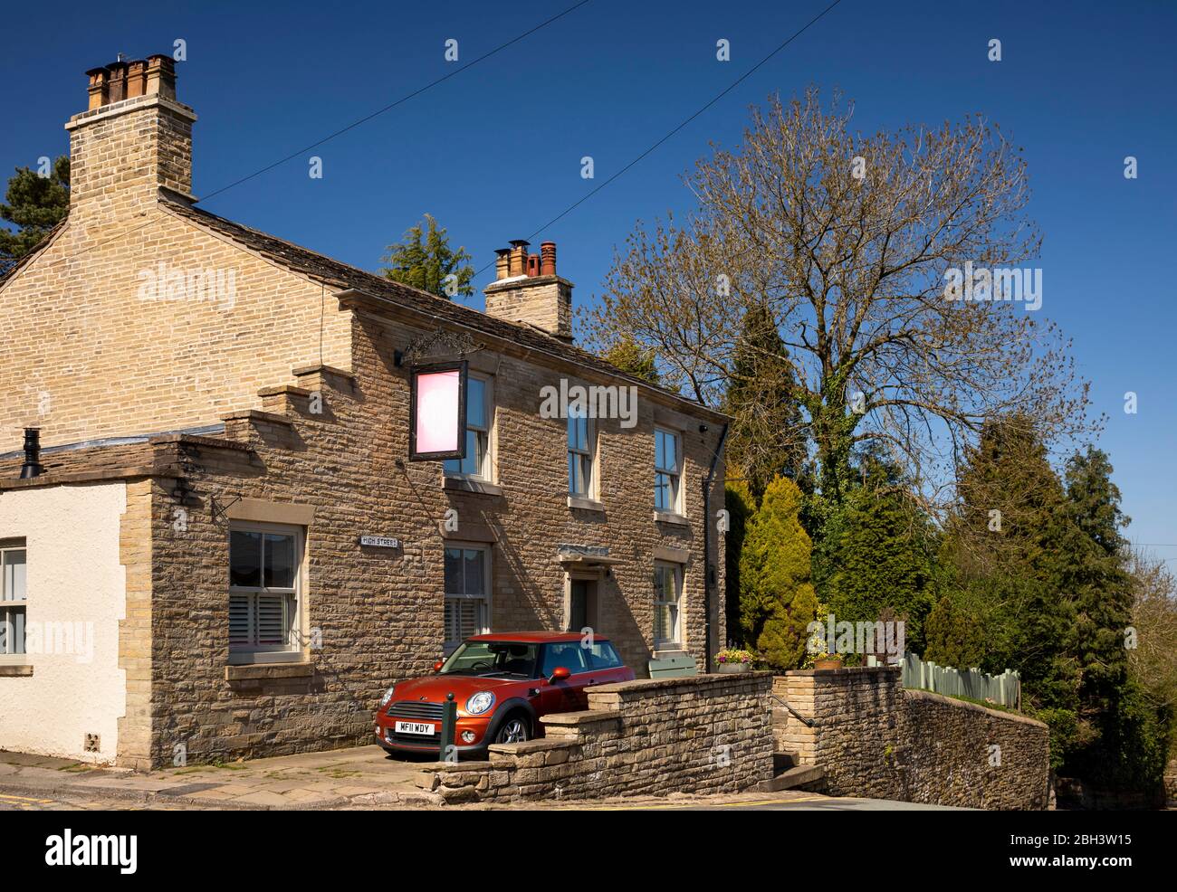 UK, England, Cheshire, Bollington, Red Lion Brow, former Red Lion public house, now private house Stock Photo