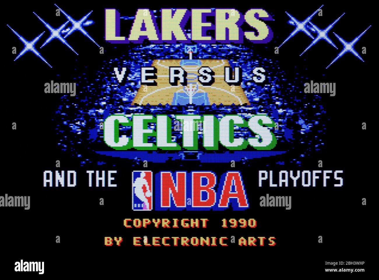 Lakers versus Celtics and the NBA Playoffs - Sega Genesis Mega Drive - Editorial use only Stock Photo
