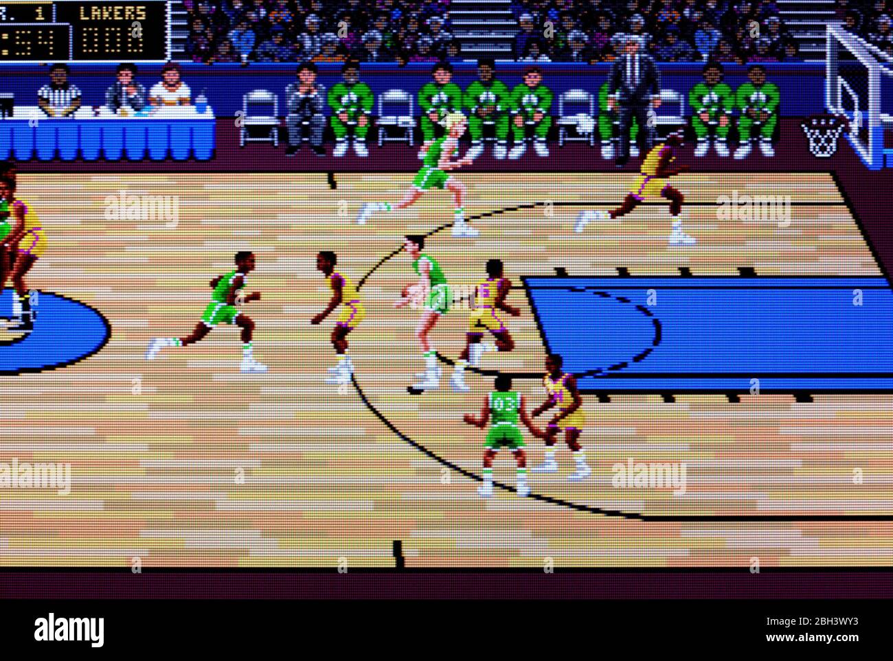 Lakers versus Celtics and the NBA Playoffs - Sega Genesis Mega Drive - Editorial use only Stock Photo