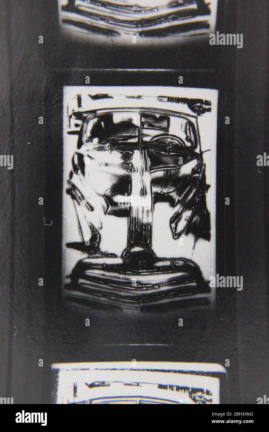 Fine 70s vintage extreme high contrast contact print photography of the ...
