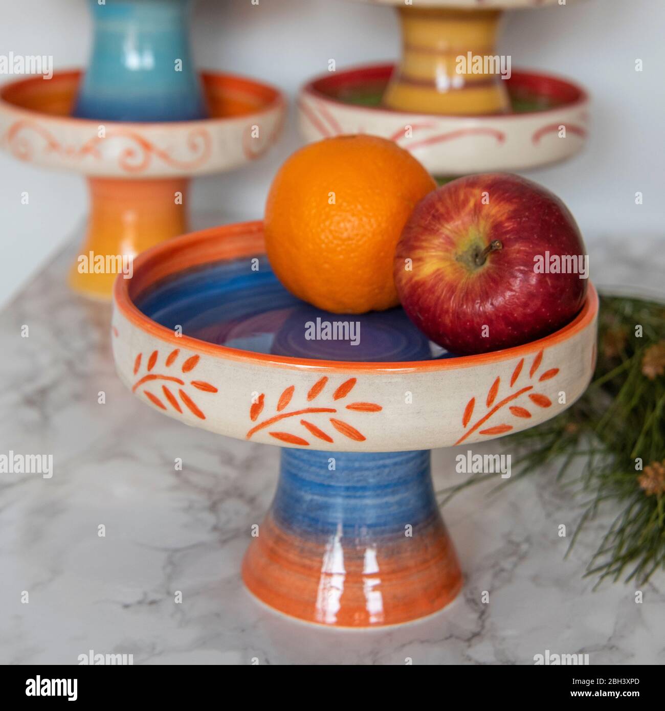colorful handmade ceramic bowls and pots Stock Photo Alamy