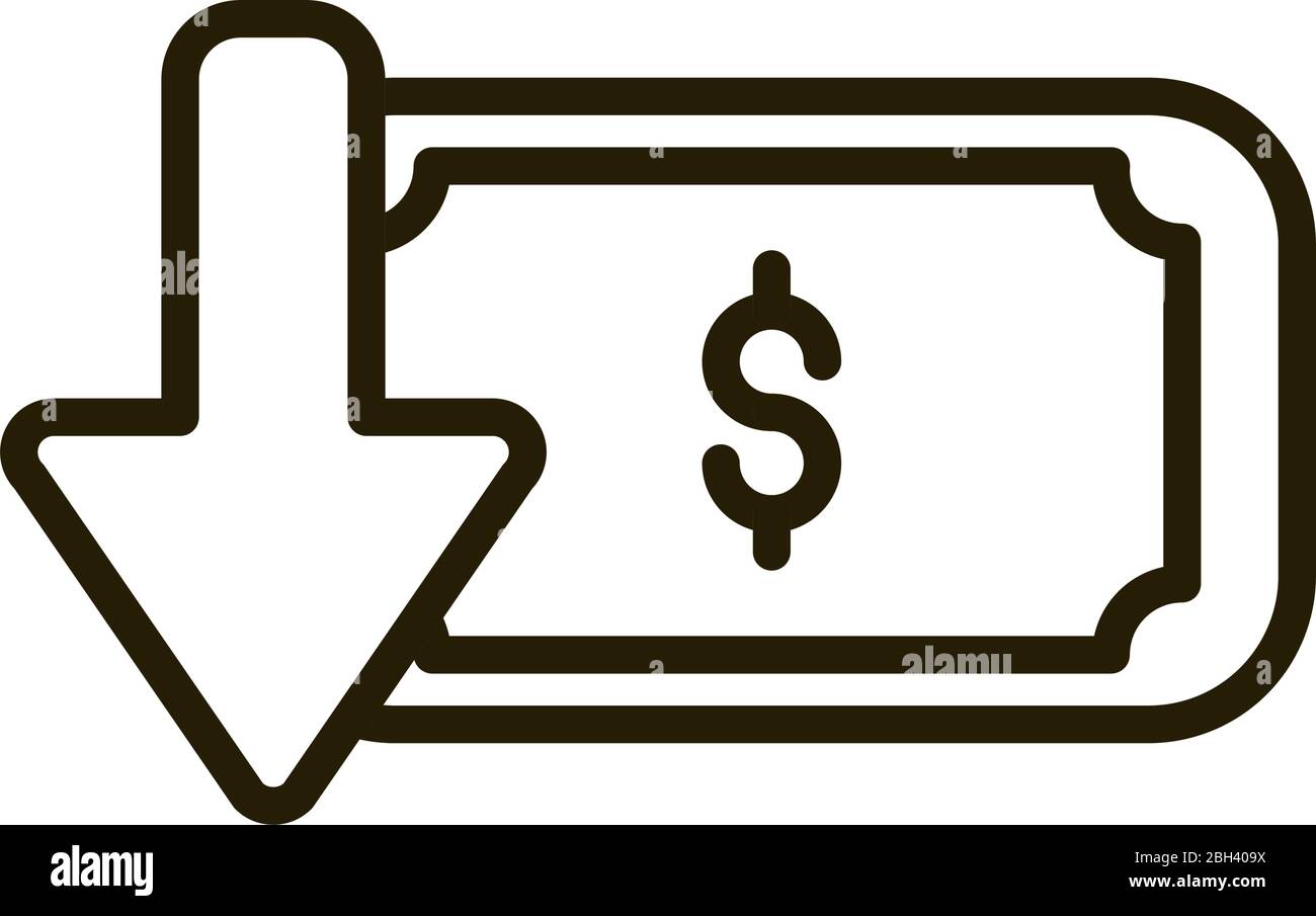 money banknote downturn financial business stock market vector ...