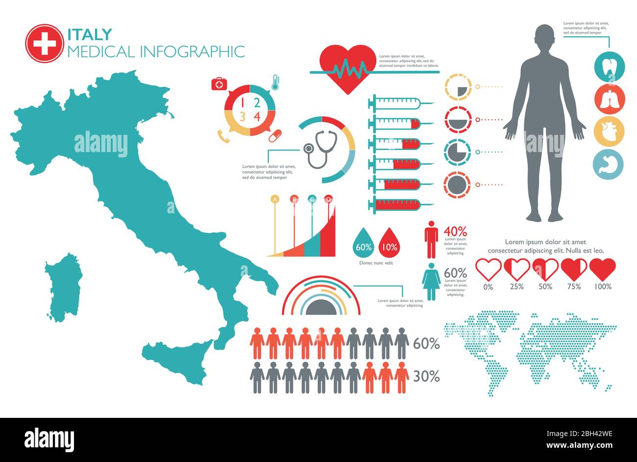 Italy medical healthcare infographic template with map and multiple charts  Stock Vector Image & Art - Alamy