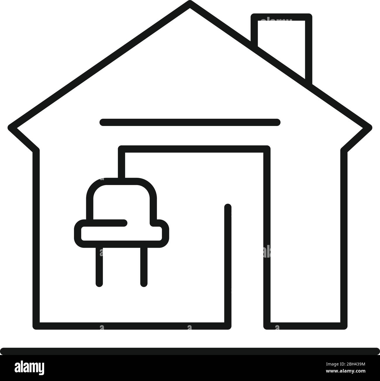 Autonomous home icon. Outline autonomous home vector icon for web design isolated on white background Stock Vector