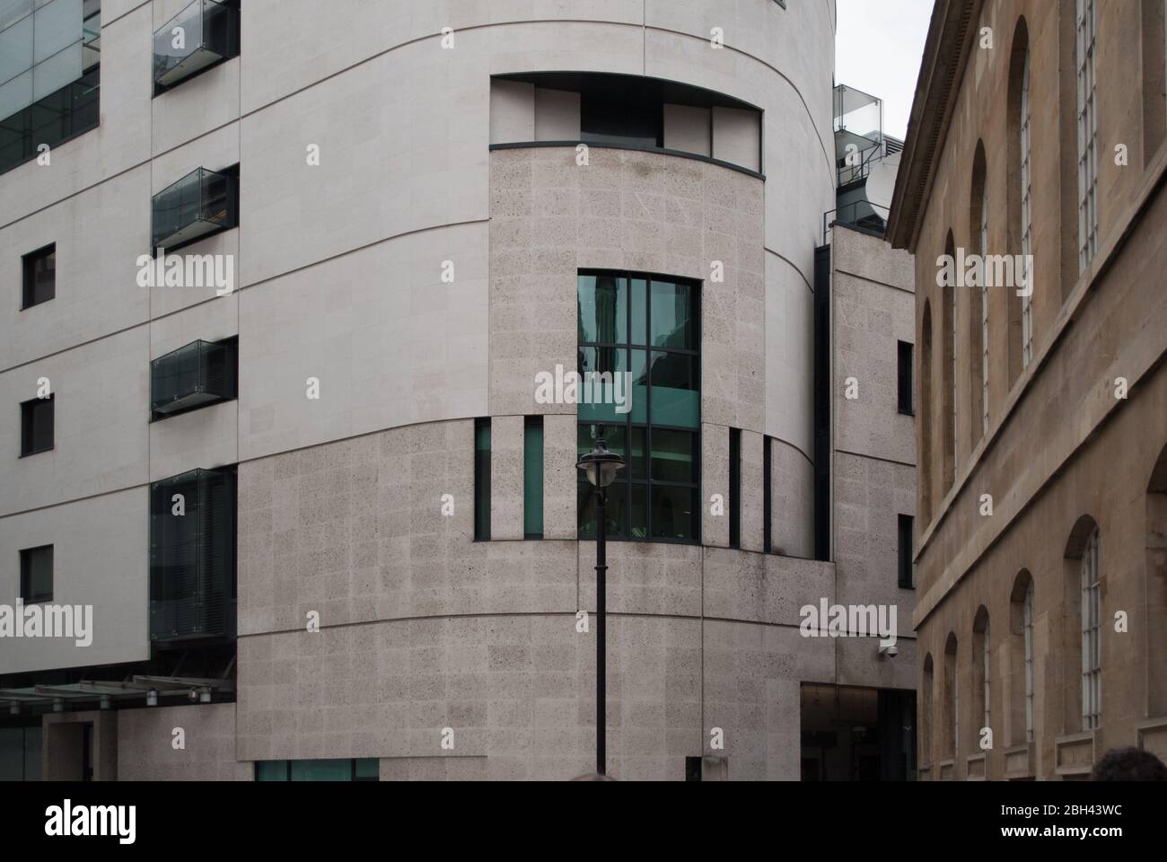 Portland Stone Elevation Details BBC Broadcasting House, Portland Place; London; W1A by George Val Myer Raymond McGrath Stock Photo