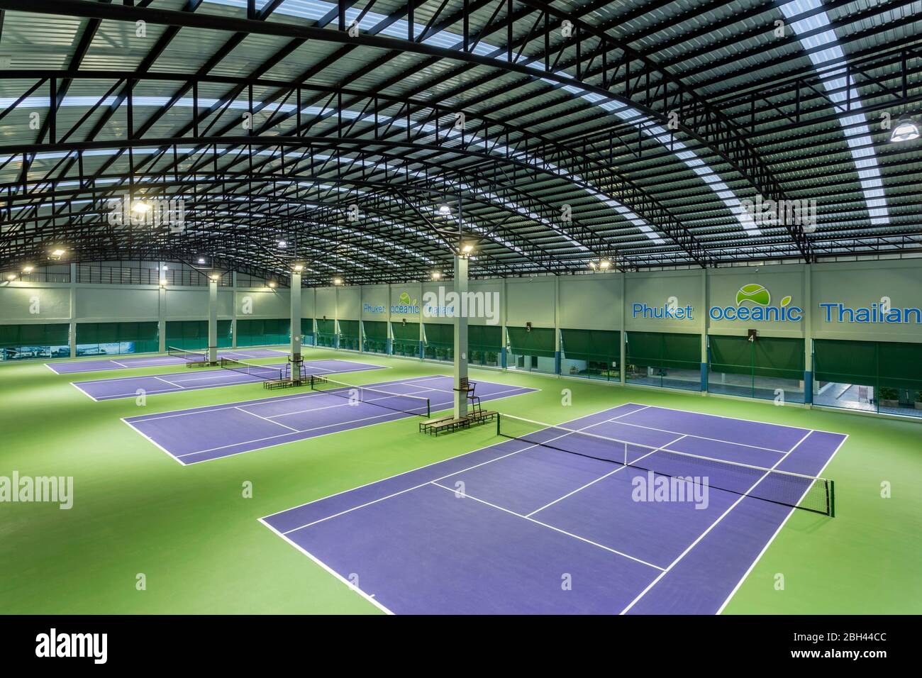 Indoor tennis court at the Oceanic Tennis and Fitness Club in Phuket,  Thailand Stock Photo - Alamy
