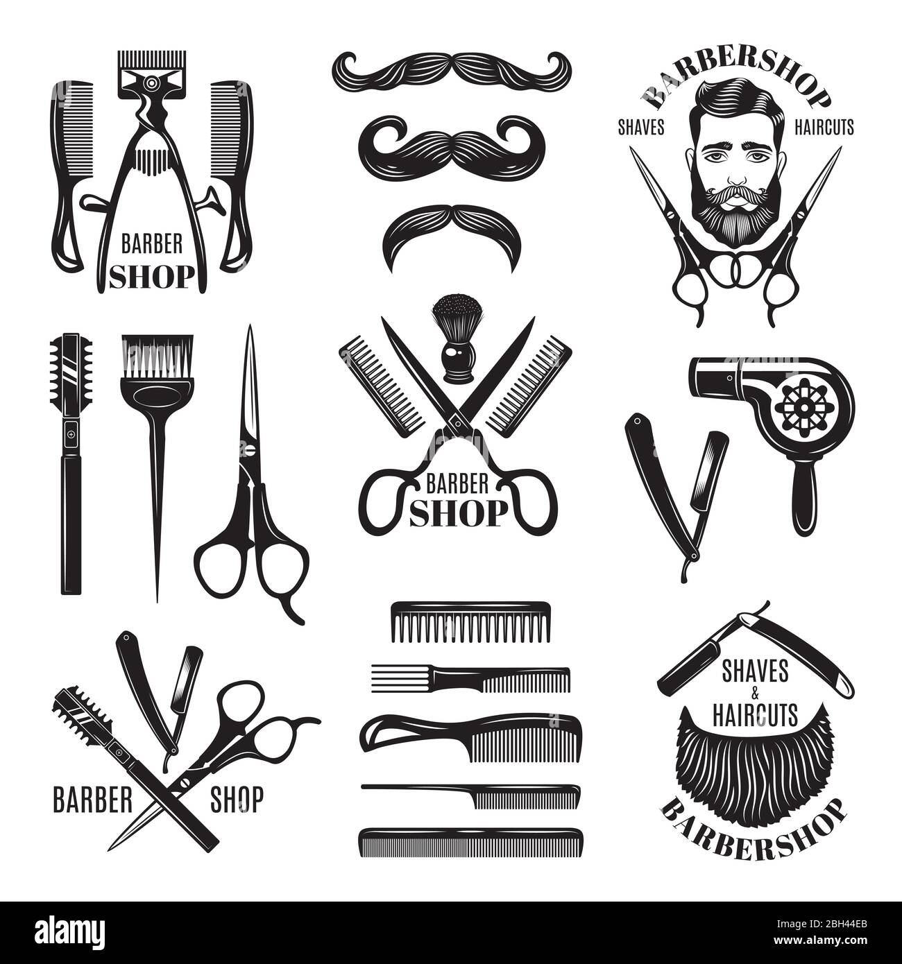 Barber shop tools Cut Out Stock Images & Pictures - Alamy