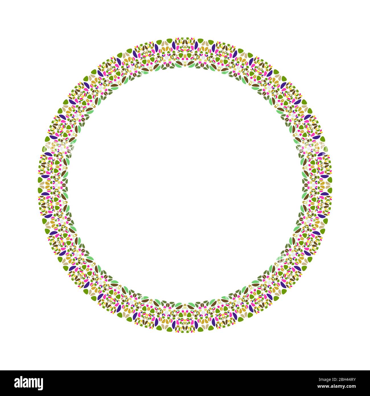 Geometrical mosaic border - circular abstract vector element Stock Vector