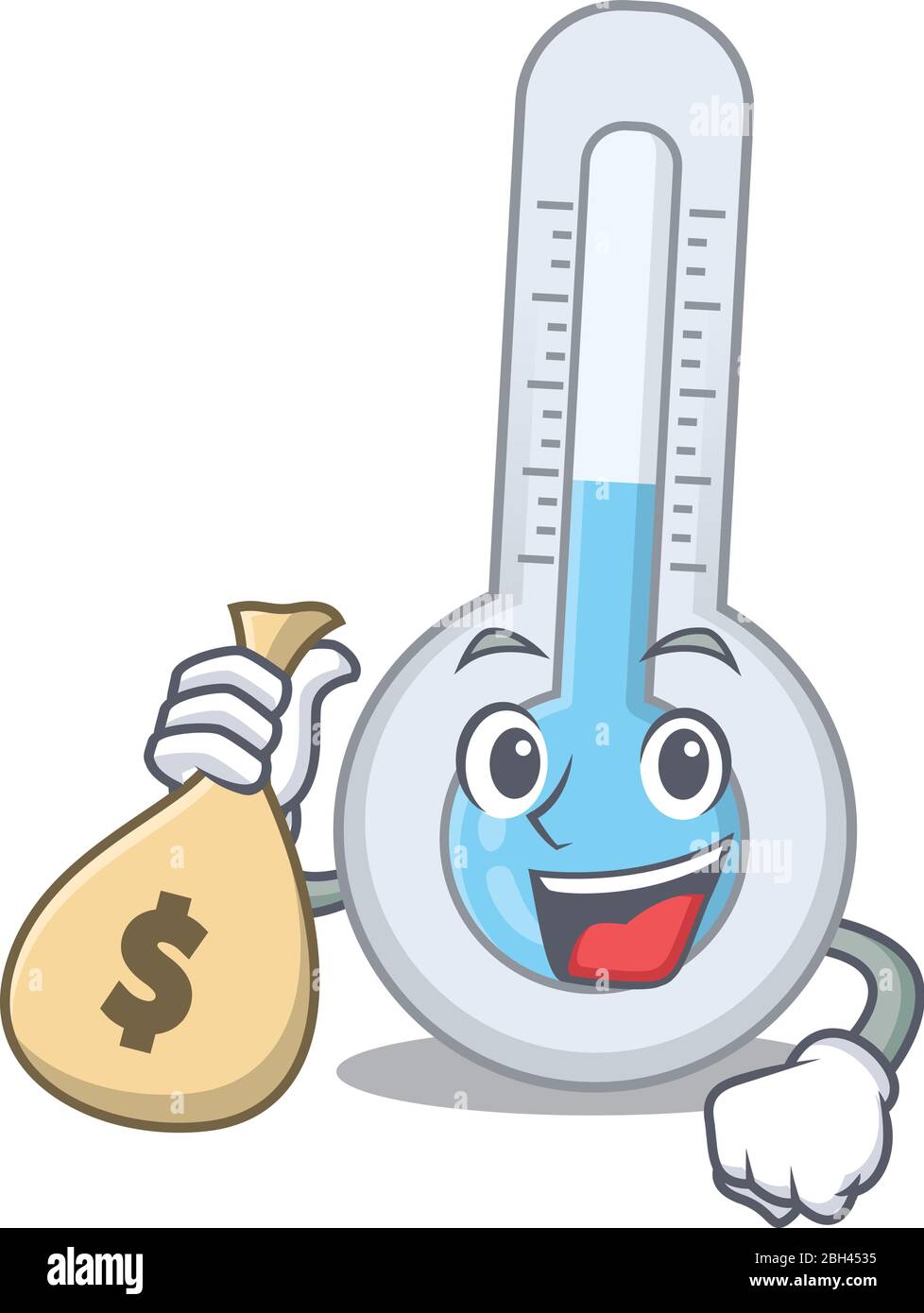 Rich cold thermometer cartoon design holds money bags Stock Vector Image &  Art - Alamy