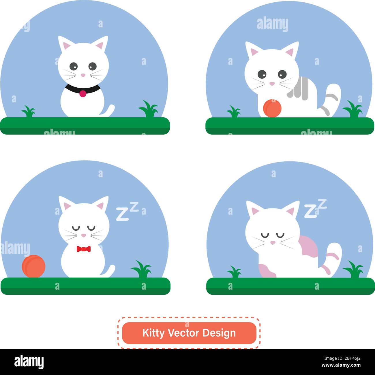 Cute Cat or Kitty Vector for icon templates or presentation background. Cat icon for pet shop logo. Able to use for website or mobile apps icon Stock Vector