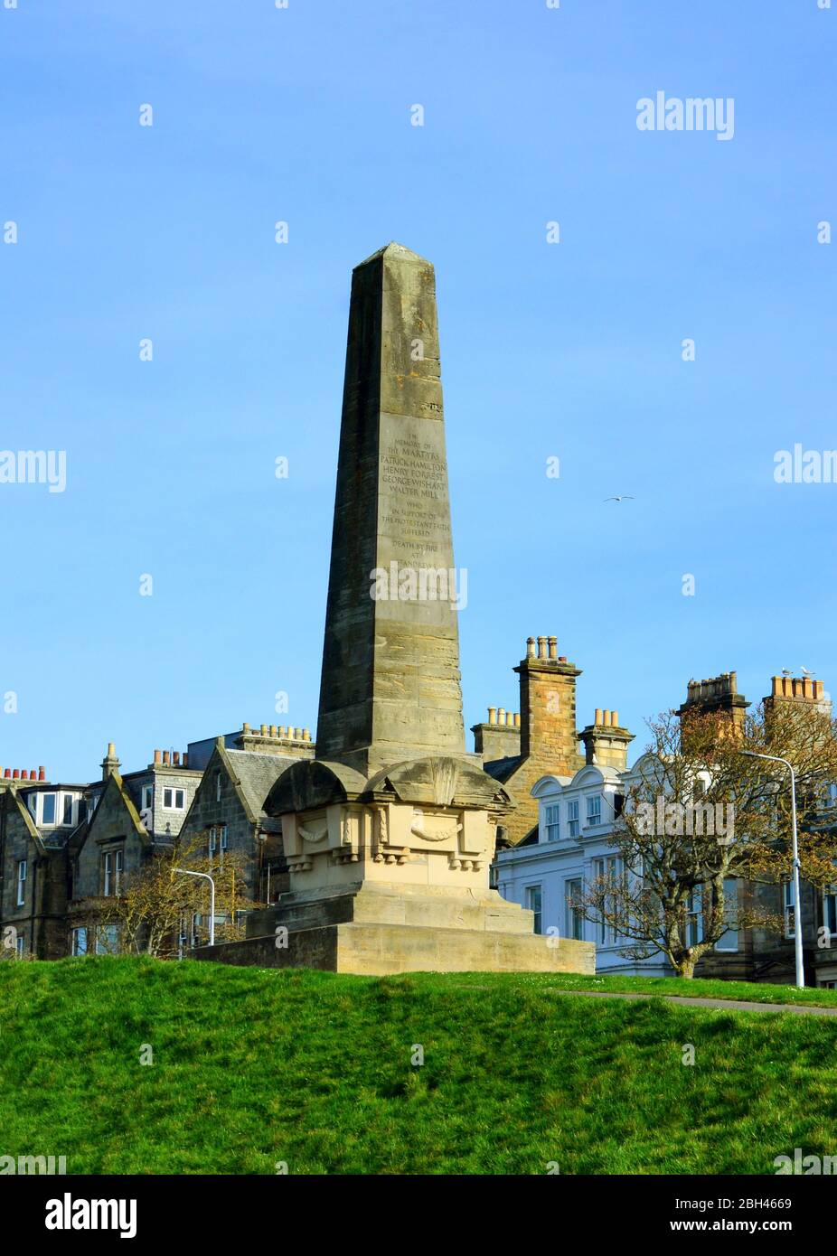 Martyrs Monument at  St Andrews commemorating the martyrs of the protestant scottish reformation. Stock Photo