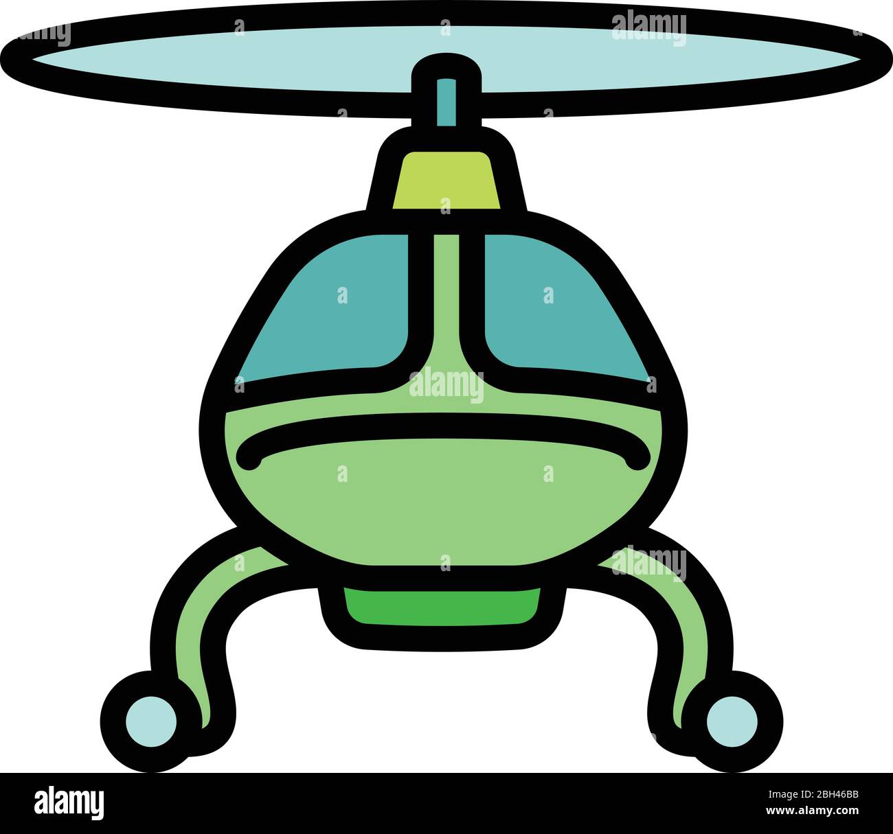 Flying helicopter icon. Outline flying helicopter vector icon for web design isolated on white background Stock Vector