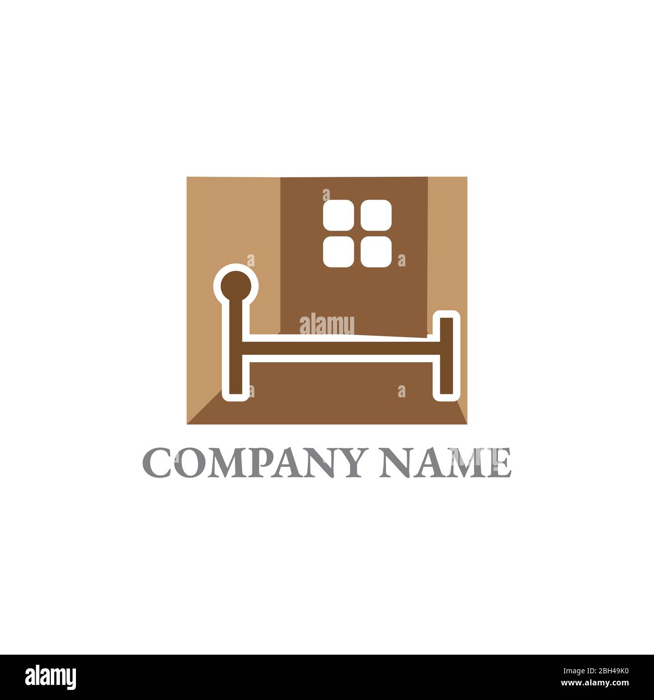 Bed logo template. Bed logo vector Stock Vector