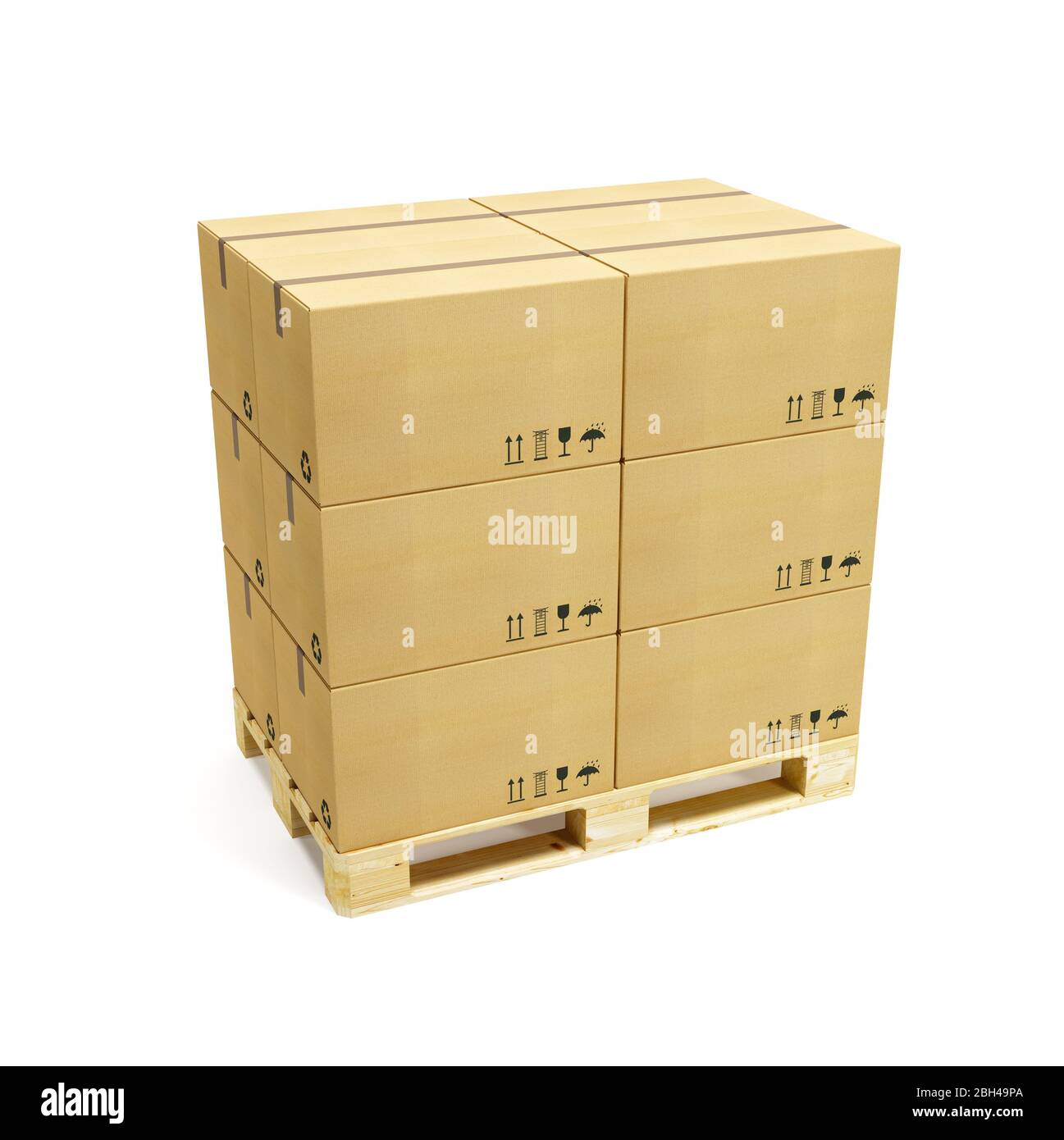 pallet with cardboard boxes Stock Photo Alamy