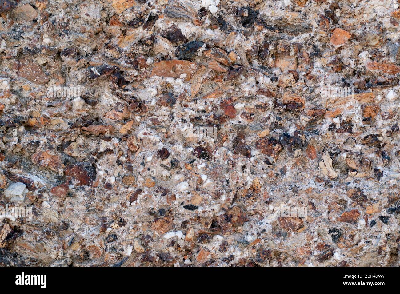 Mix color of gravel texture or background Shot From Above. Small gravel, colorful river gravel used in flooring. Fine gravel, natural stones. Soft Stock Photo