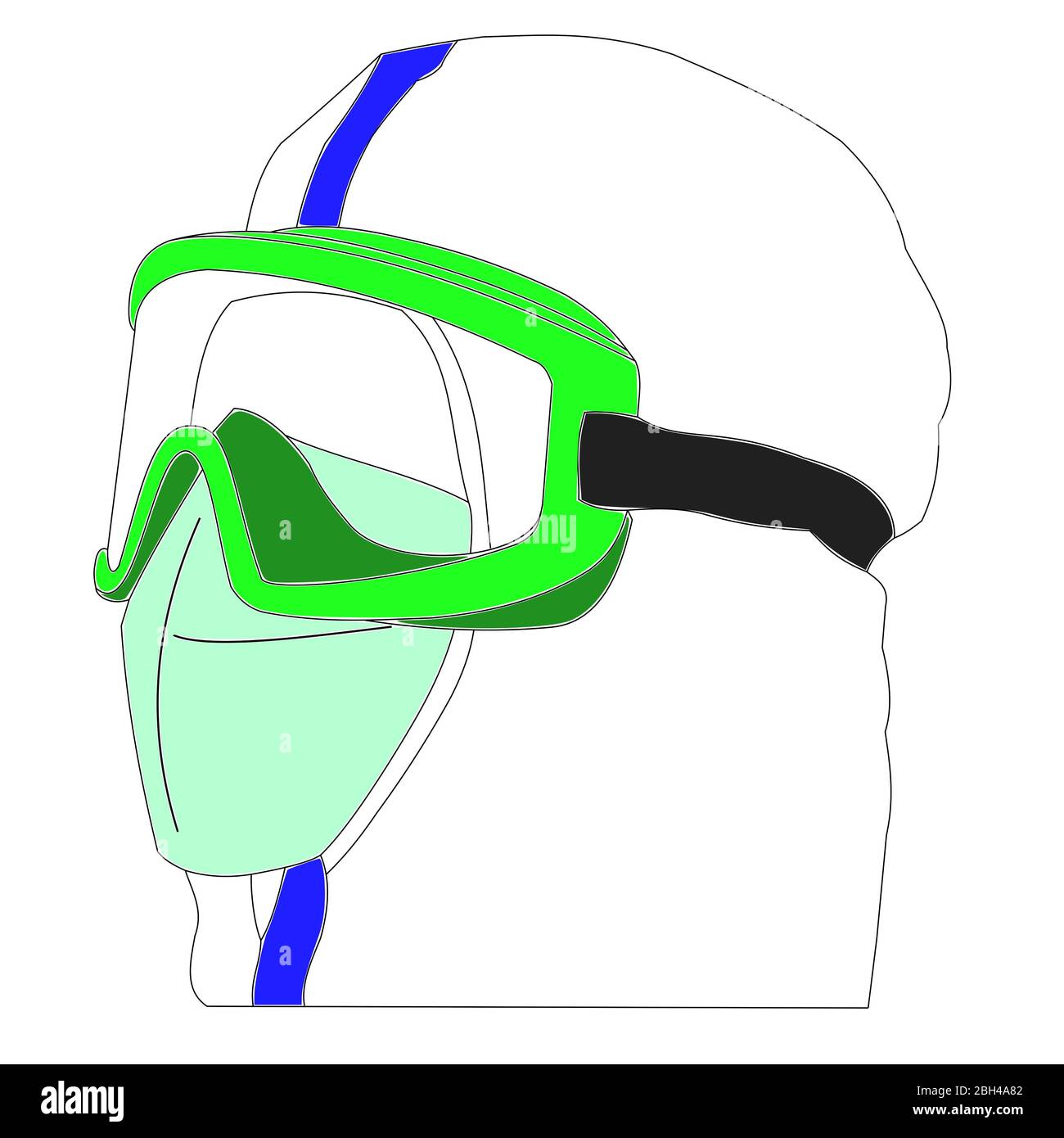Illustration of full mask against Covid19 virus Stock Photo