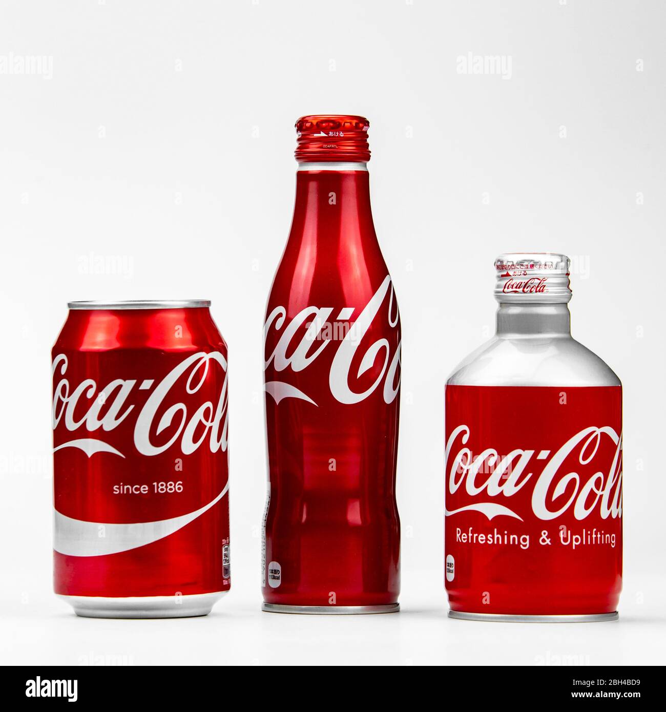 New York, USA 11.01.2020 Coca-Cola aluminum recyclable bottle isolated  limited edition Stock Photo - Alamy