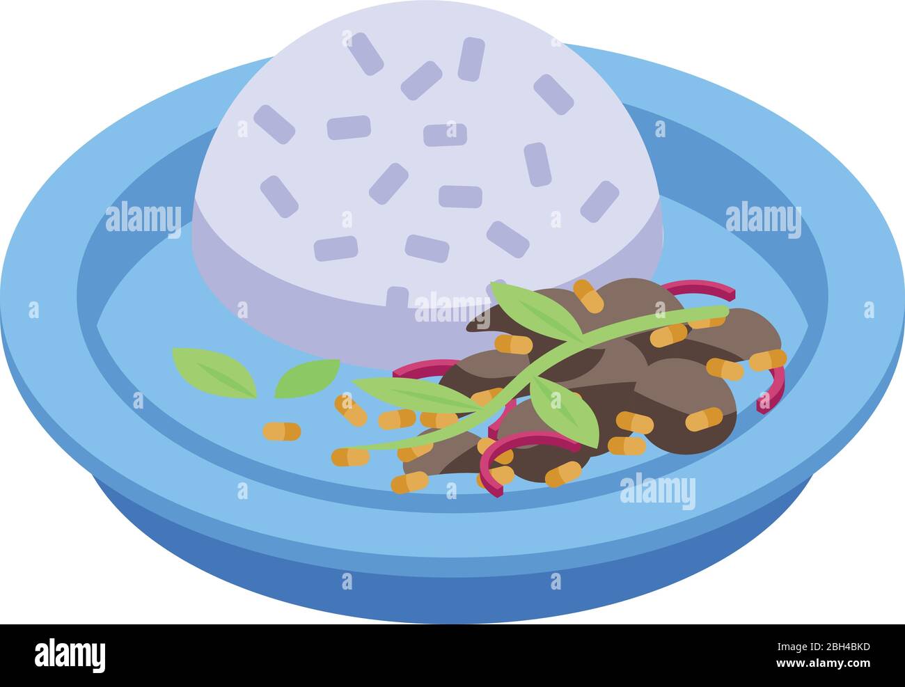 Thai rice ball icon, isometric style Stock Vector