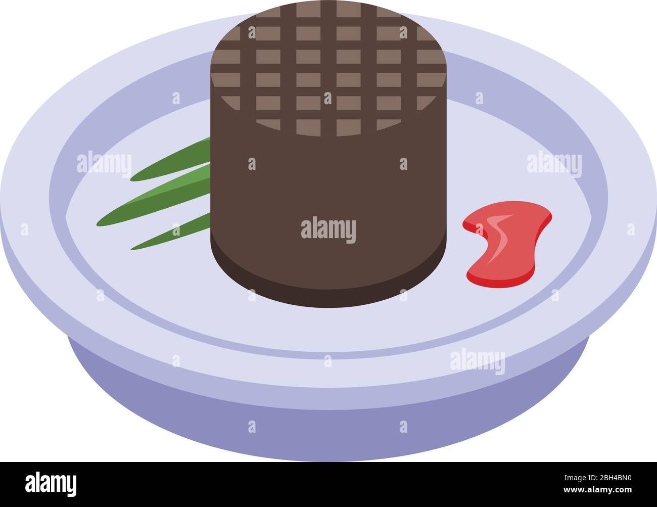 French choco waffle icon, isometric style Stock Vector