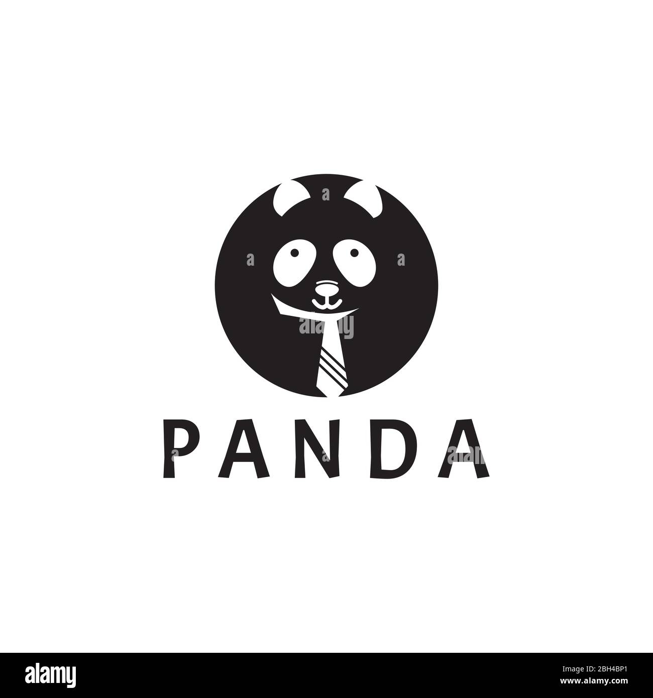 Cute panda logo design vector illustration. Stock Vector