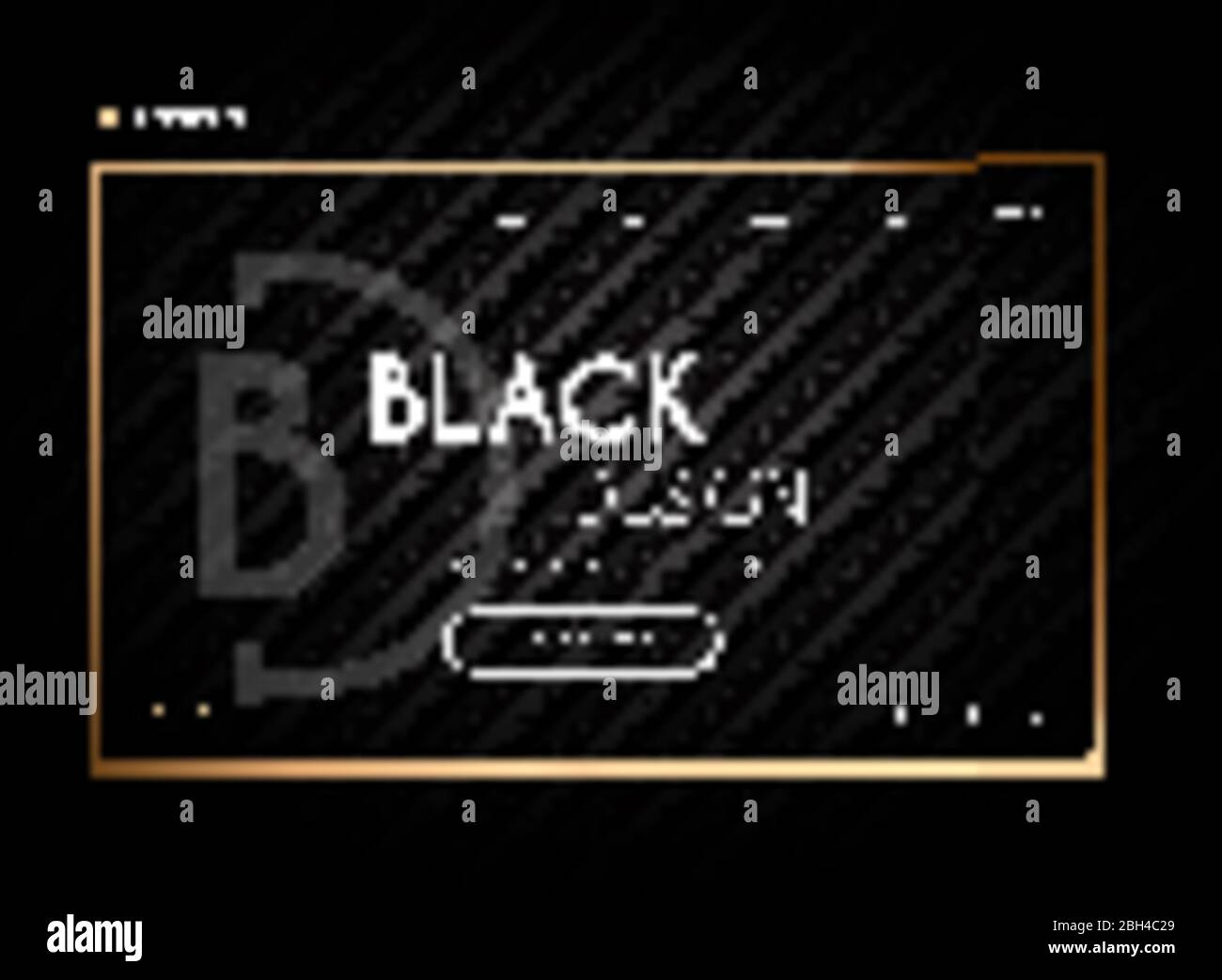 Web page design, landing page in black and gold minimalistic style. Vector Stock Vector