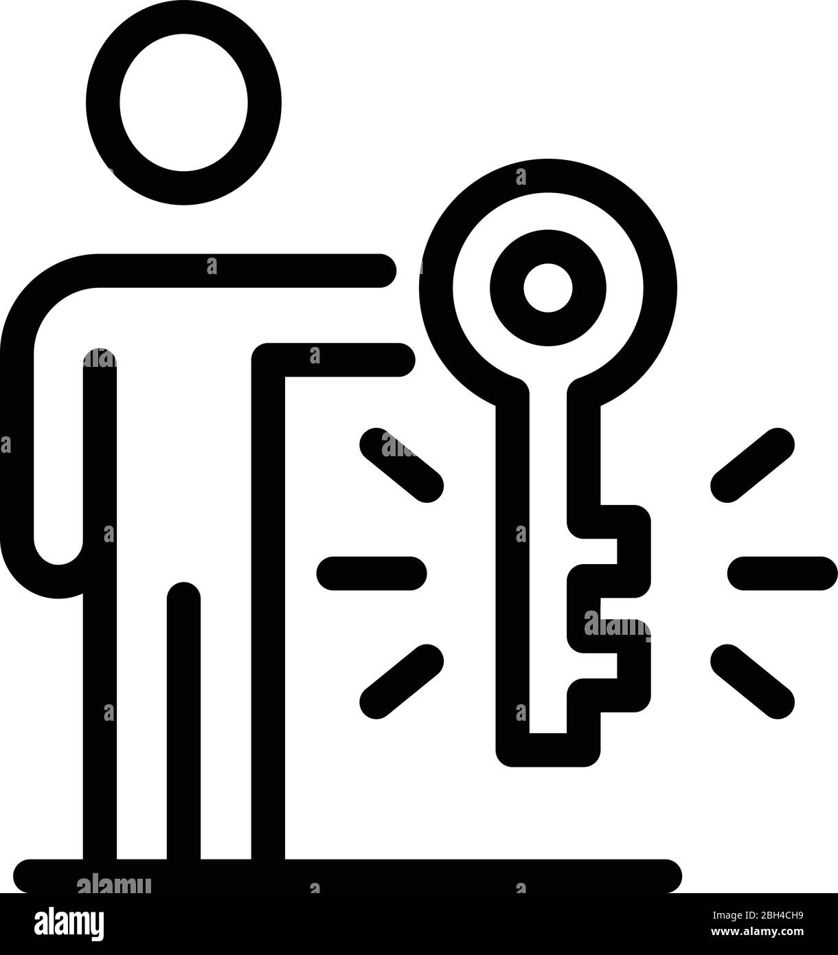 Recruiter key icon, outline style Stock Vector