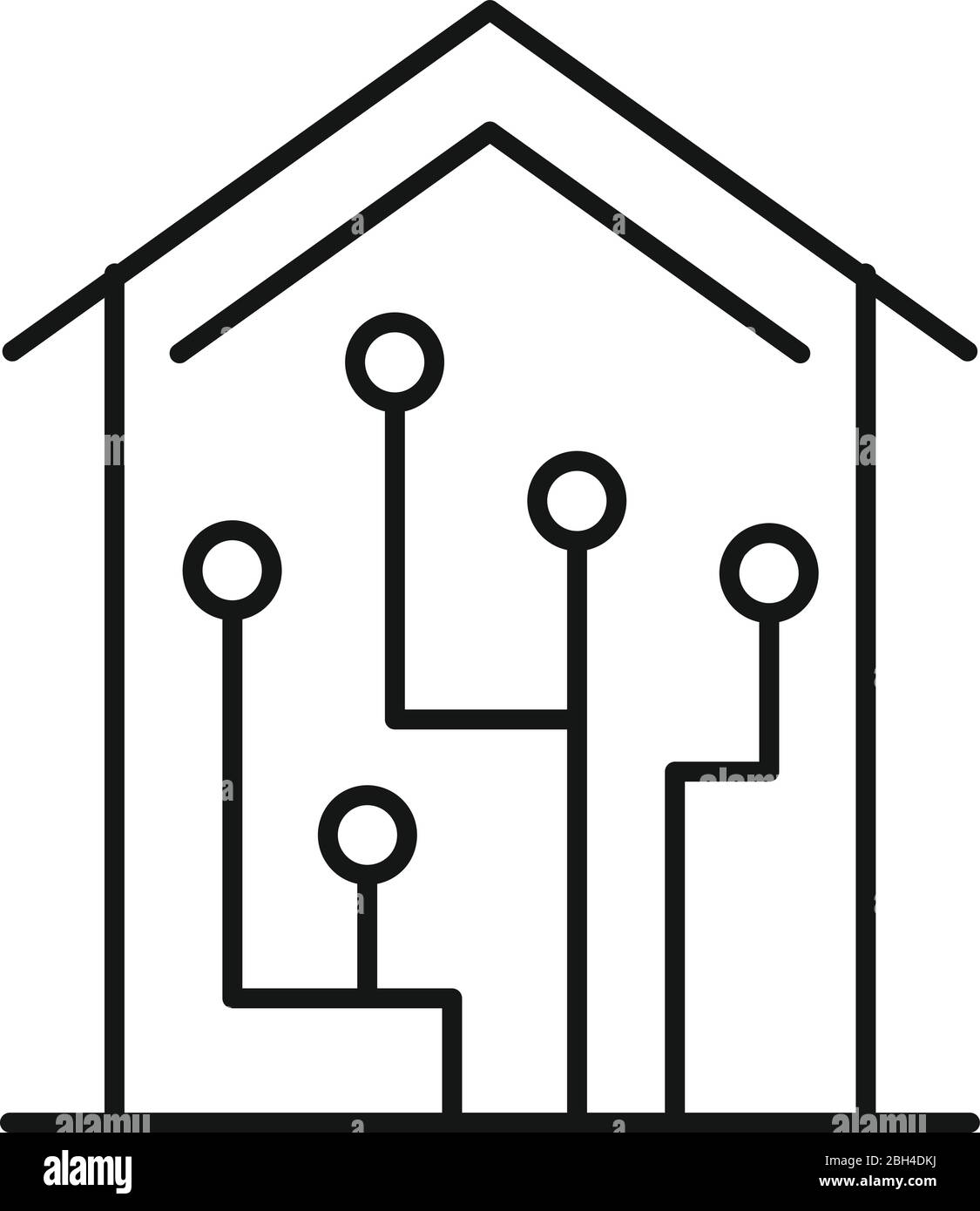 Digital smart house icon. Outline digital smart house vector icon for ...