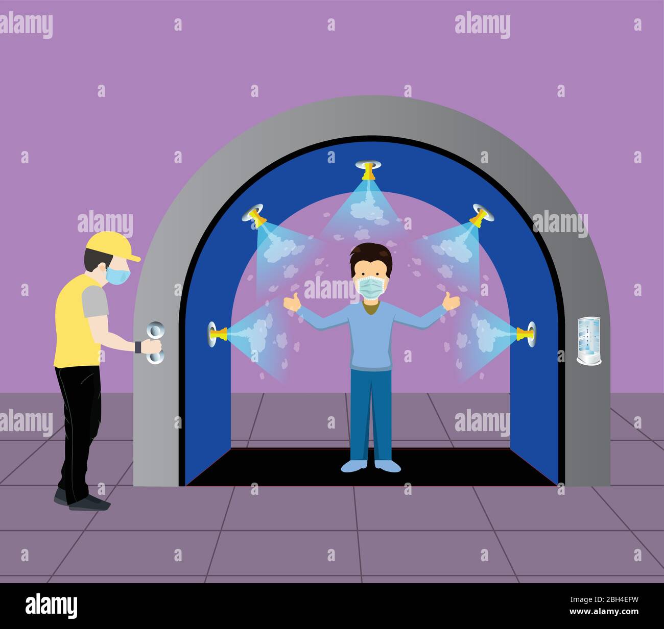 Sanitize tunnel for disinfectant and protect people from covid19