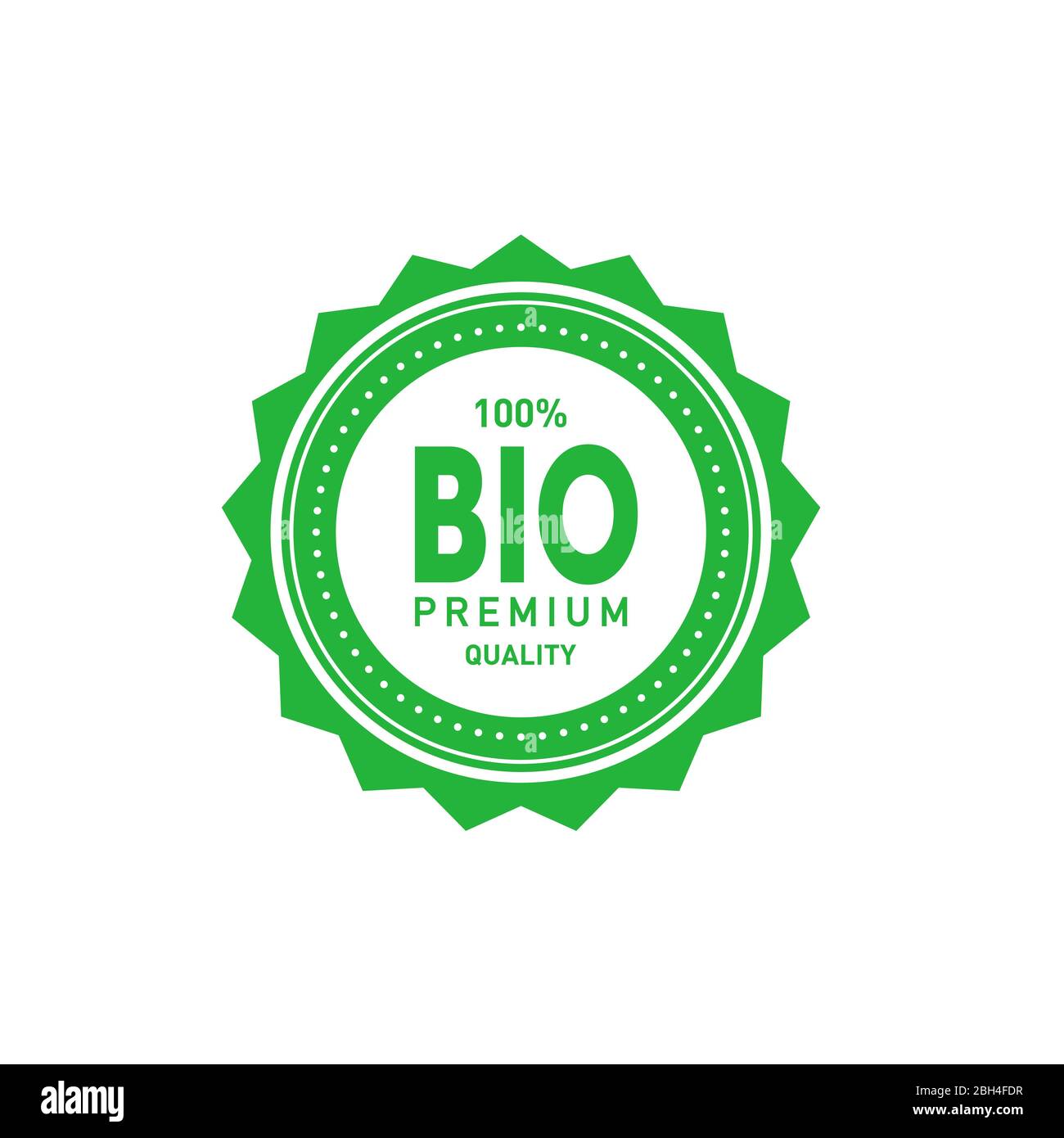 Bio 100 percent premium quality star sticker. Design element for packaging design and promotional material. Vector illustration. Stock Vector