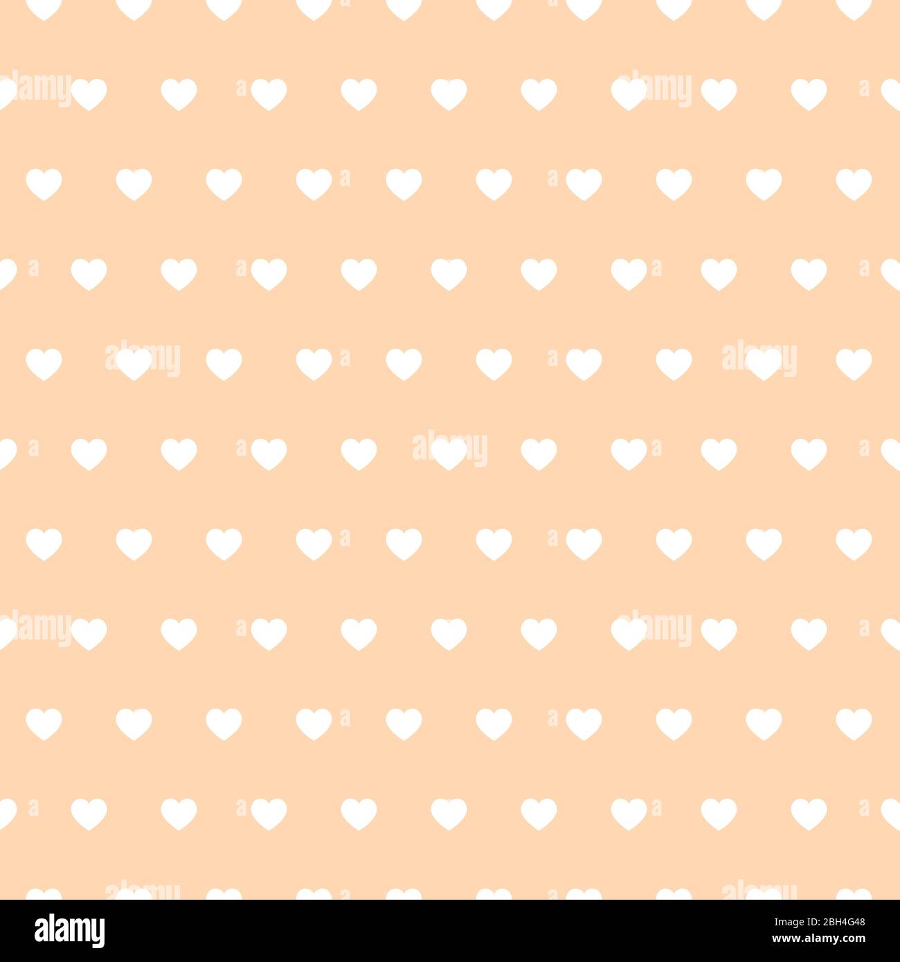 Seamless vector pattern with beige hearts on pastel background Stock Vector