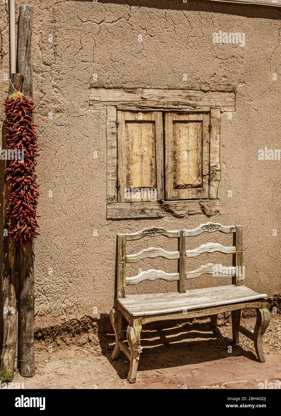 Taos New Mexico, Kit Carson home and museum exterior. Stock Photo