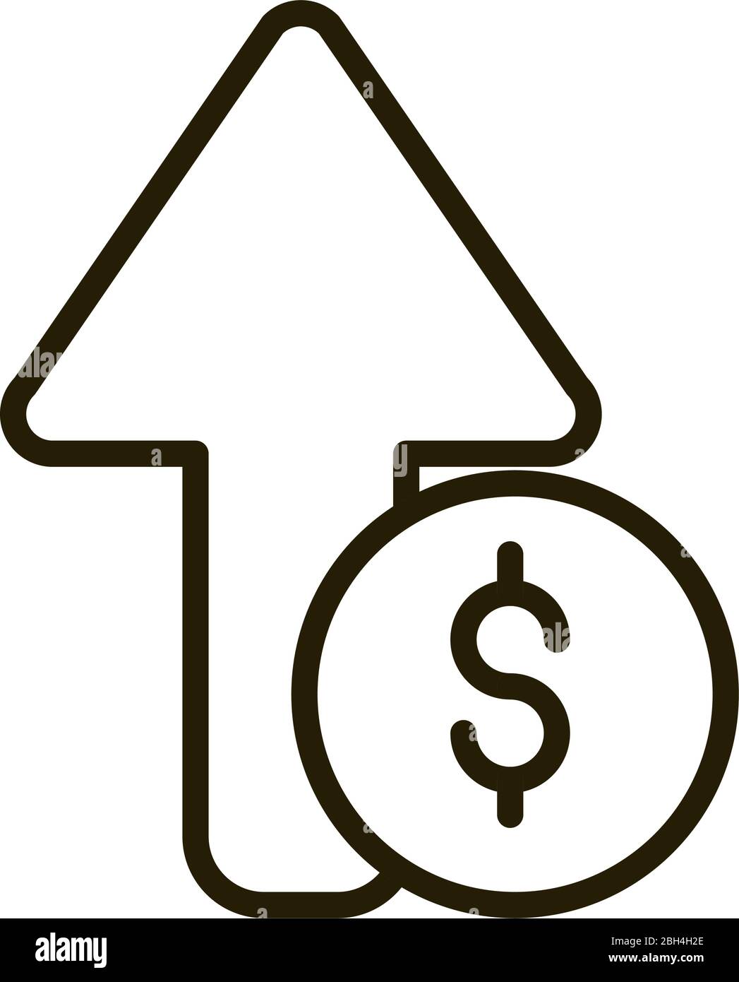 growing arrow money financial business stock market vector illustration ...