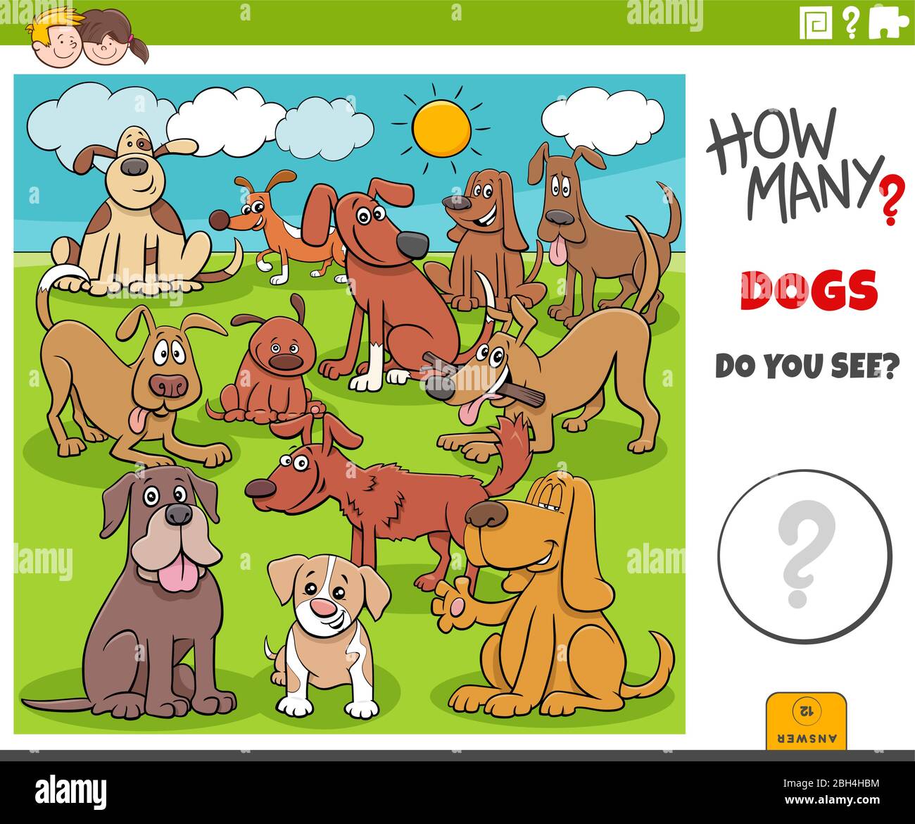 Illustration of Educational Counting Game for Children with Cartoon ...