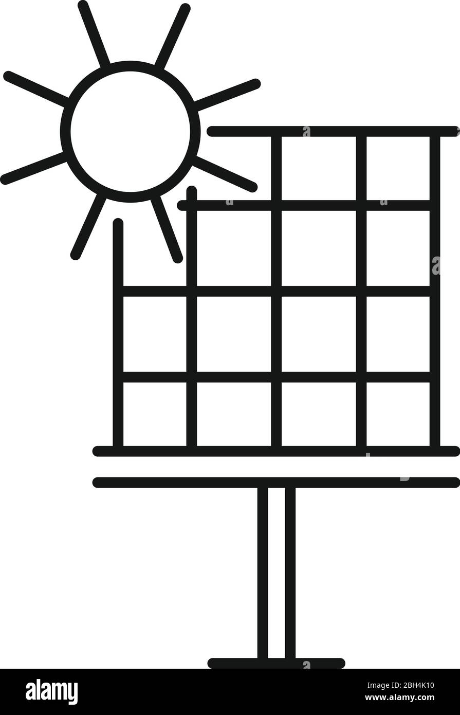 Solar energy panel icon. Outline solar energy panel vector icon for web ...