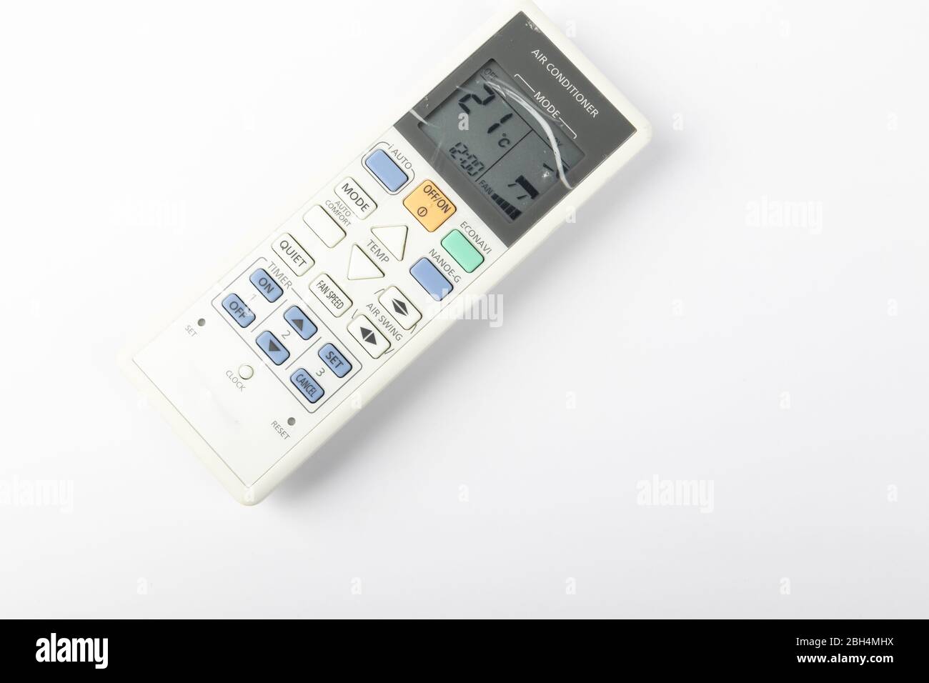 Air conditioner Remote control on White background Stock Photo