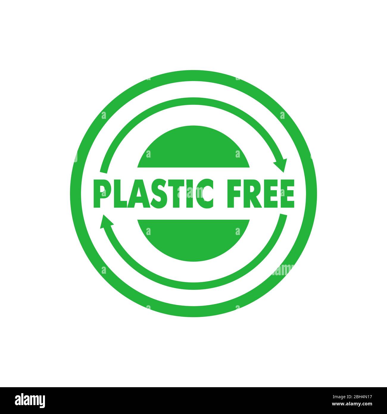 Plastic free green badge. Recycle circle. Certificate emblem label