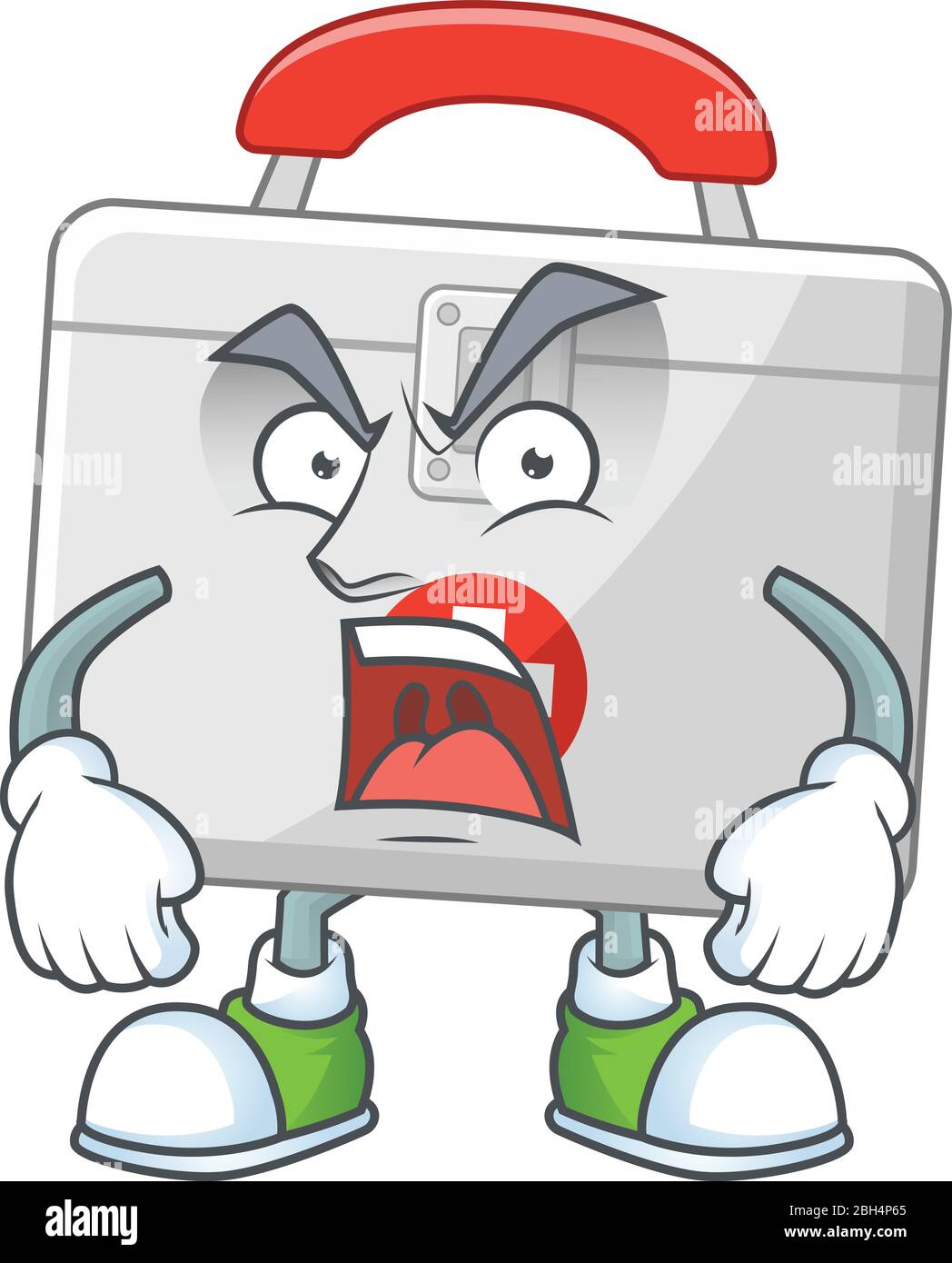 First aid kit cartoon character design with mad face Stock Vector Image ...