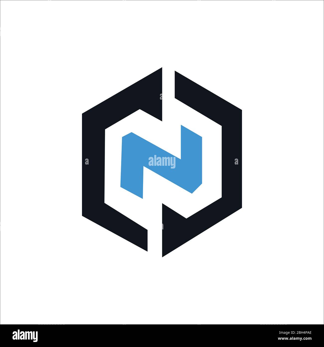Initial letter cn or nc logo vector design template Stock Vector