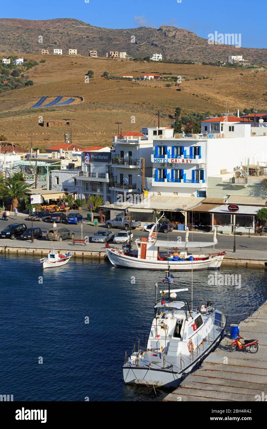 Port of Gavrio,Andros Island,Greece,Europe Stock Photo