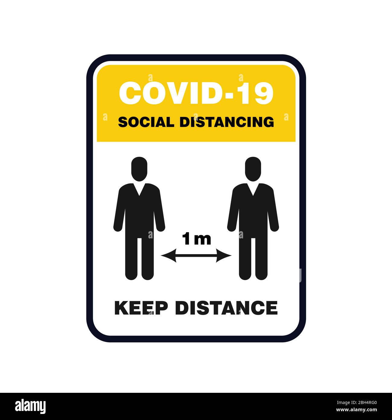 Social distancing sign, please keep distance, banner or sign board Stock Vector