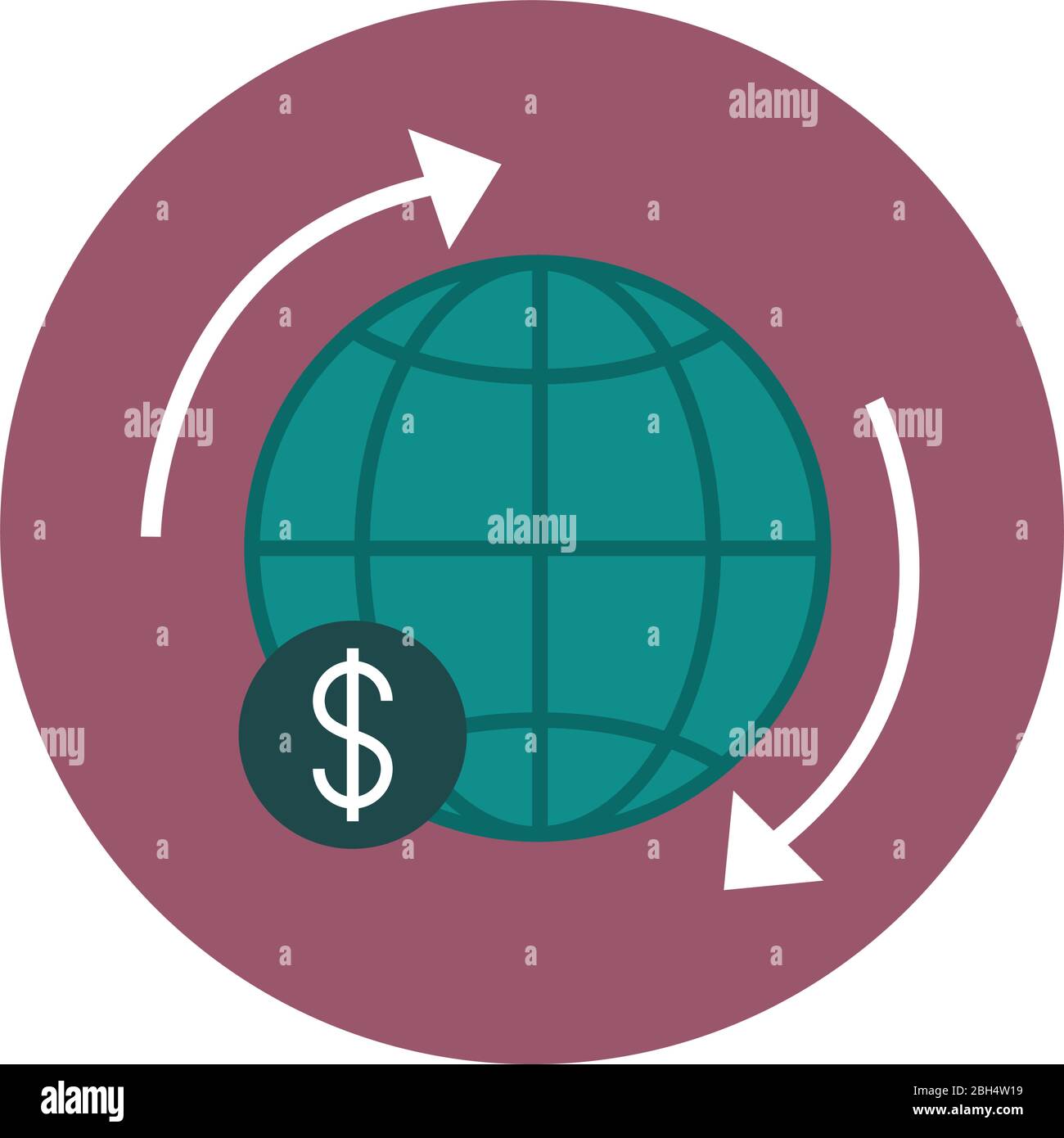 mobile banking, around world exchange finance vector illustration block