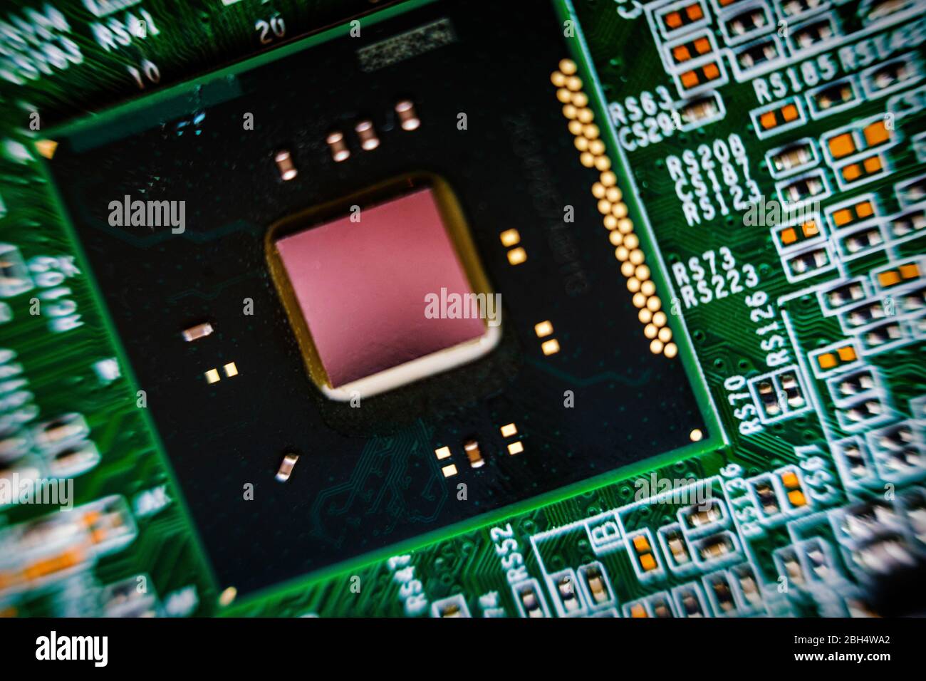 Green circuit board Stock Photo