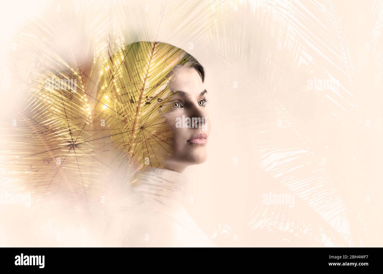 Double exposure woman tree hi-res stock photography and images - Alamy