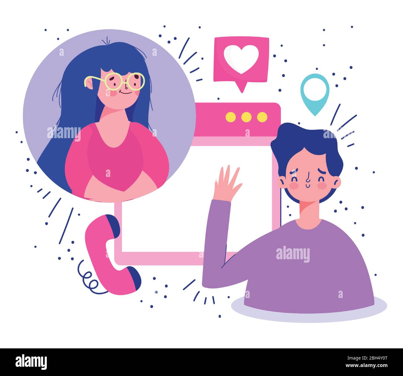meeting online, couple romantic video call connection cartoon vector illustration Stock Vector Image & Art - Alamy meeting online, couple romantic video call connection cartoon vector illustration Stock Vector Image & Art - Alamy