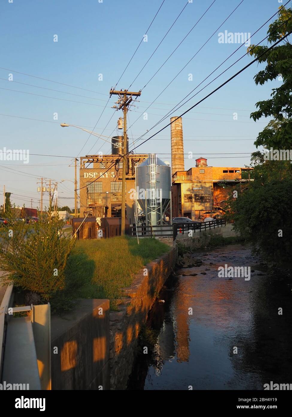 LEXINGTON, KENTUCKY - JULY 25, 2019: The Lexington Distillery District along the banks of the Town Branch Creek, incorporates civil war era buildings Stock Photo