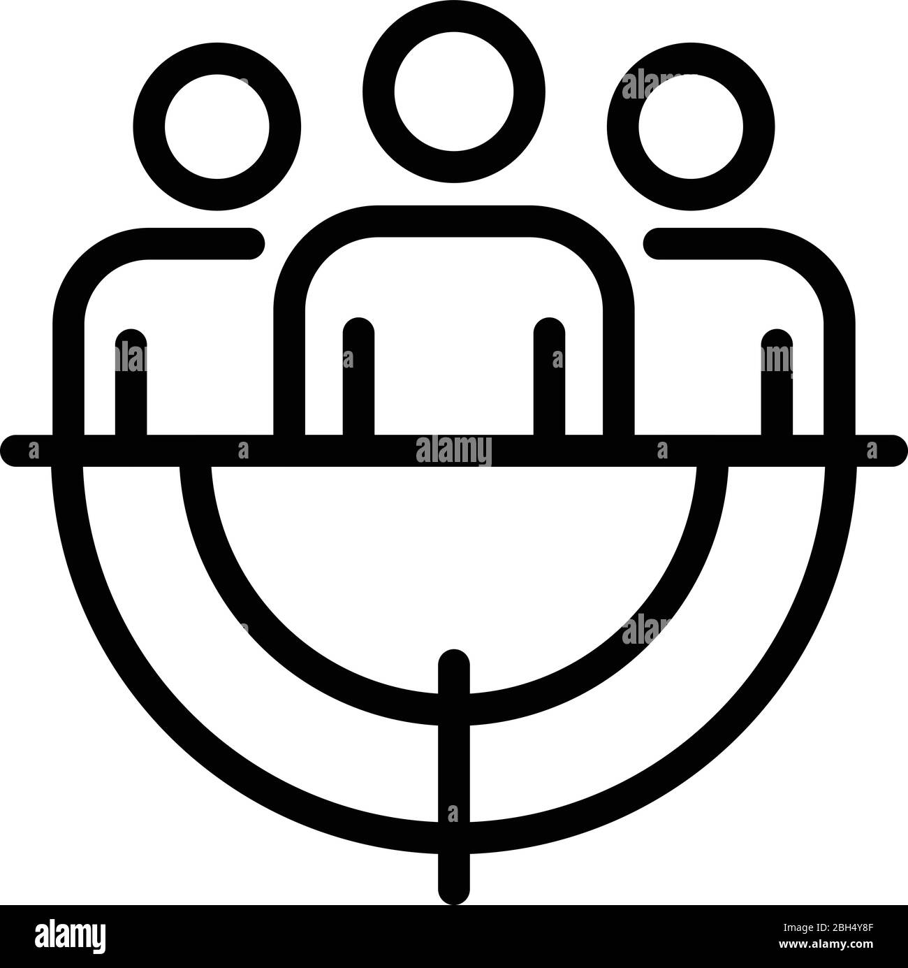Target headhunter icon, outline style Stock Vector
