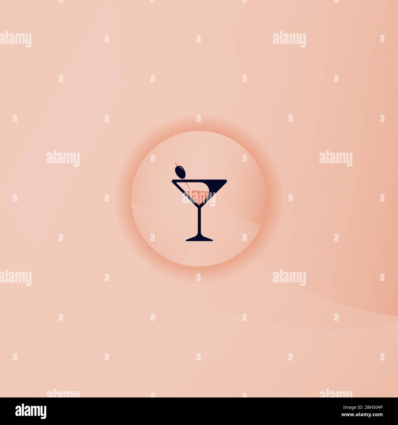 Martini glass with olive icon Stock Vector